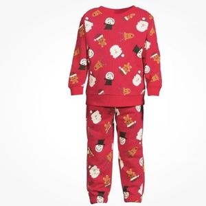 Holiday Time Toddler sweatshirt and Jogger Red Pant Set Size 3T NEW